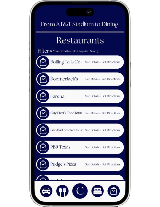 First Concerto design: restaurants near the venue