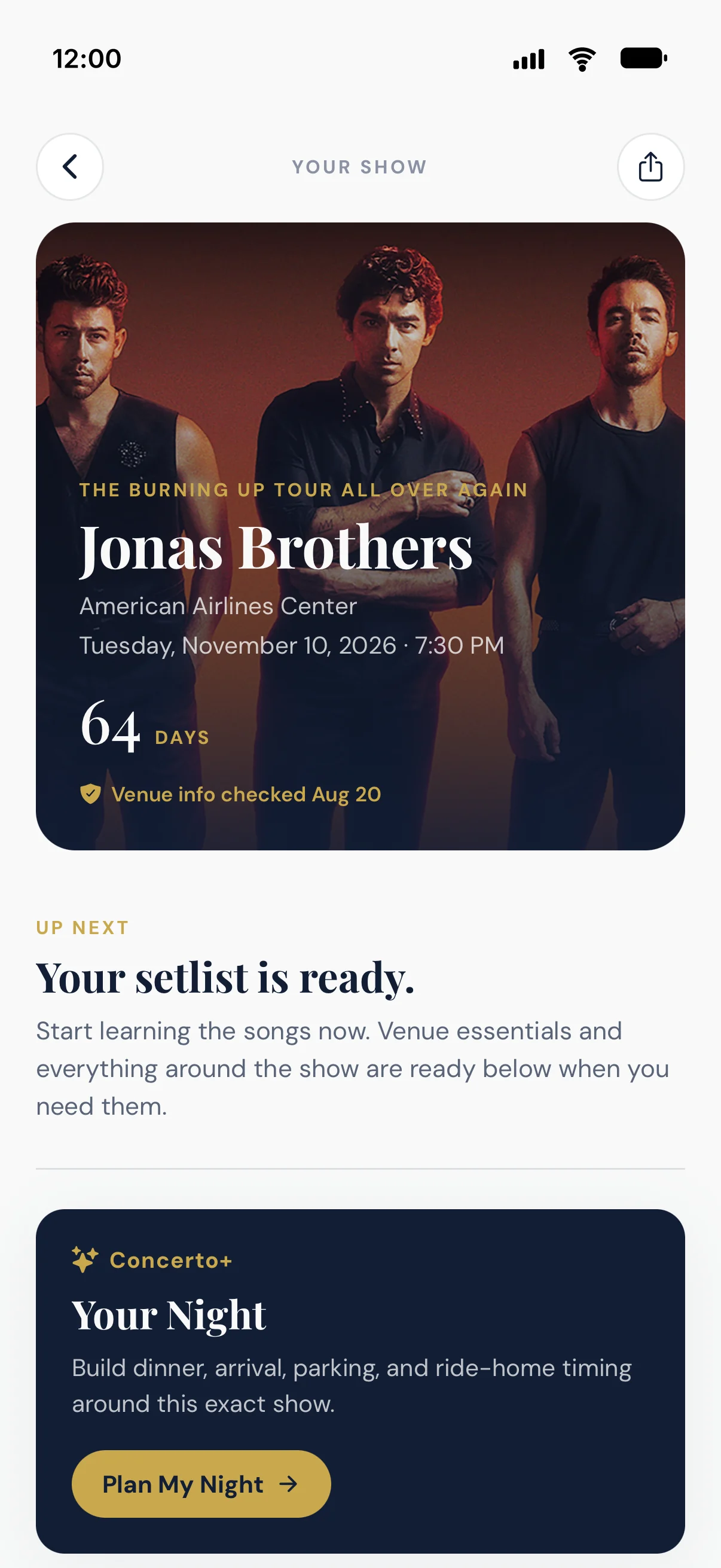 This show, in one place in Your Night